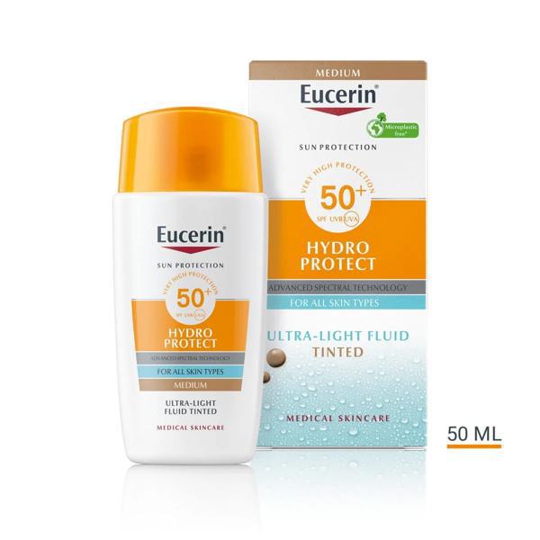 EUCERIN SUN hydro protect fluid tinted srednje tamna spf 50 50 ml